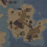 Coastal island feature in an arid shrubland biome.