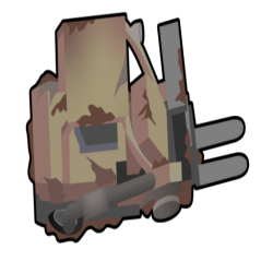 Ruined forklift